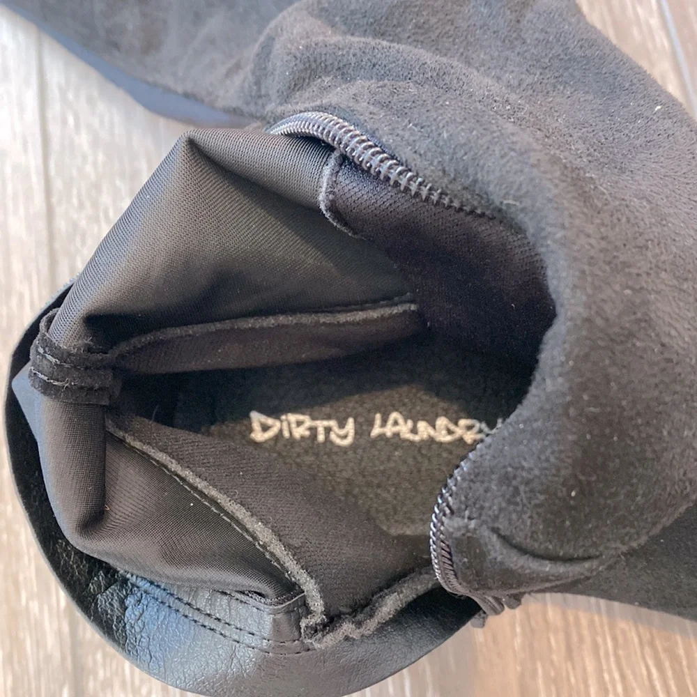 NEW! DIRTY LAUNDRY Over-The-Knee Boot Manhattan Faux Suede Lug Sole Black Size 9